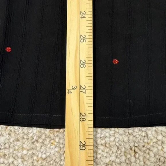 aLL a little larger Womens Size XL Black Sheer with Red Sequins Detail Sleeves - Picture 8 of 8